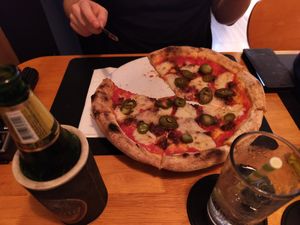 Vegan Diavola Pizza at The Hungry Wolf in Koh Samui