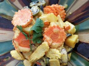 veganized yellow curry  at The Hungry Wolf in Koh Samui