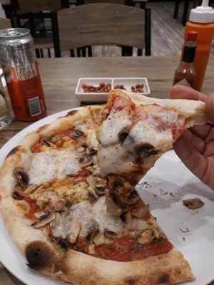 Vegan Italian Pizza at The Hungry Wolf in Koh Samui
