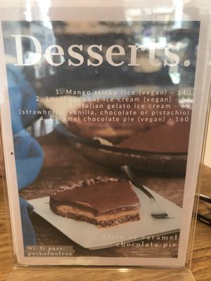 Vegan desserts  at The Hungry Wolf in Koh Samui