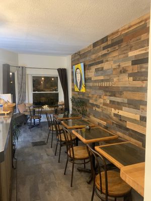 Heather says she wants people to feel like they’re eating in her home... and it is cozy! at Grounded in Stratford