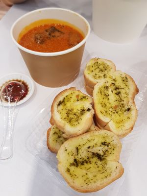 Curry garlic bread  at Veggie House 一芳 - AMK in Northeast Singapore
