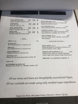 Menu 2  at Kanu Cafe - Doppio Zero Pizza in Edmonton