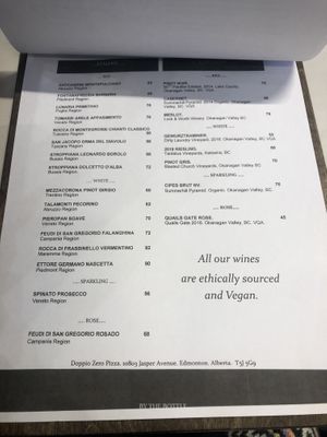 Menu 3 at Kanu Cafe - Doppio Zero Pizza in Edmonton