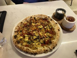 Mediterranean Pizza  at Kanu Cafe - Doppio Zero Pizza in Edmonton