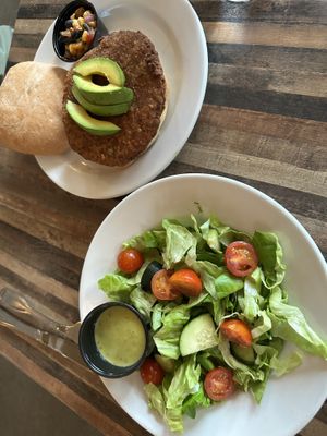 Gardiner veggie burger   at Wonderland Cafe in Gardiner