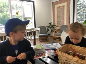 Cute & comfy furniture, with colouring books and pencils. at The Wellness Refinery in Sauble Beach