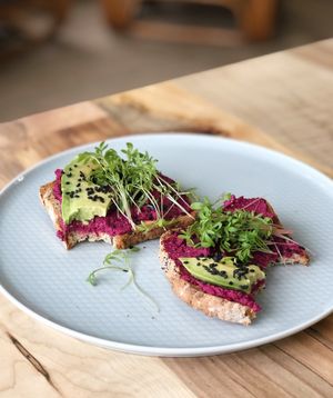 The Beet + Wanut Toast at The Wellness Refinery in Sauble Beach