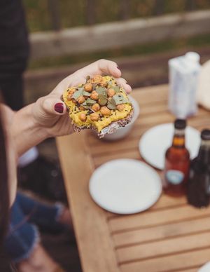 The Wellness Refinery - Roasted Red Pepper + Turmeric Hummus Toast at The Wellness Refinery in Sauble Beach