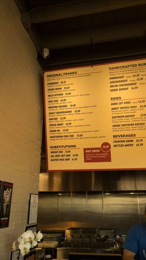 Menu at Frank Gourmet Hot Dogs in Buffalo