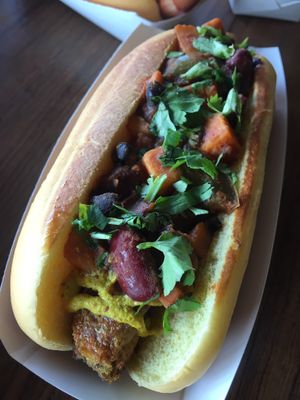 Veggie Chili Dog at Frank Gourmet Hot Dogs in Buffalo