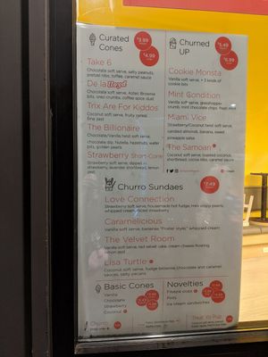 Menu - July 2020 at Churn Soft Serve in Buffalo
