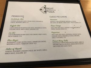 Menu 02/2019 at Next Generation Pizza in Miami