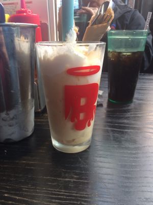 Vegan peanut butter milkshake So good! at Burgatory - N Shore in Pittsburgh