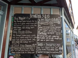 Breakfast menu Jan 22 at The Honey Pot in Penzance