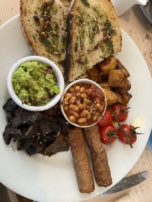 vegan breakfast platter   at The Honey Pot in Penzance