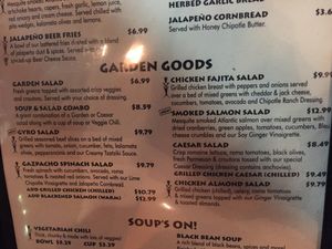 Menu at Moab Brewery in Moab