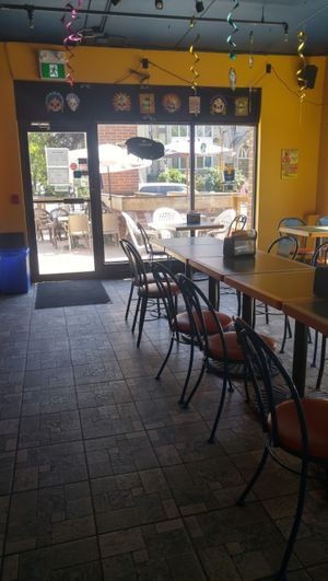 Inside facing entrance at Burrito del Rio in Winnipeg