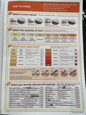 自選菜單  at Coco Ichibanya in Sapporo