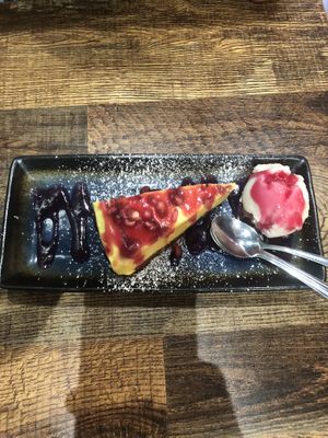 Superb saffron cheesecake at Koocha Mezze Bar in Bristol