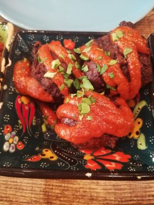 Vegetable fritters at Koocha Mezze Bar in Bristol