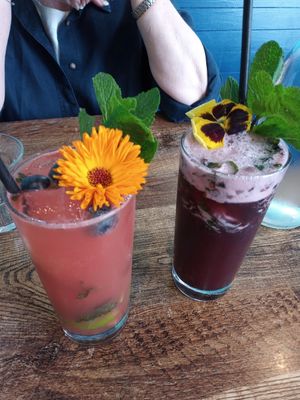 The bramble mocktail (on the right) is delicious. at Koocha Mezze Bar in Bristol