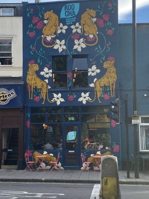 View from outside   at Koocha Mezze Bar in Bristol