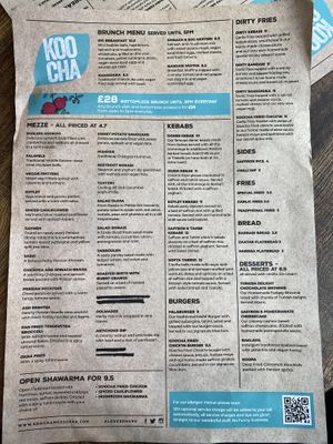Menu   at Koocha Mezze Bar in Bristol