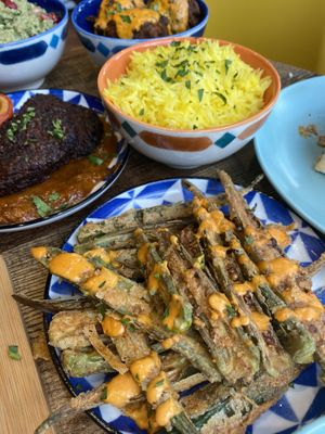 Okra fries are delicious   at Koocha Mezze Bar in Bristol
