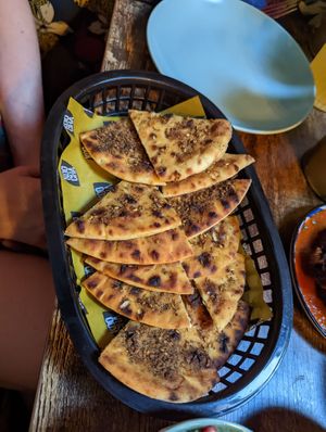 zaatar bread  at Koocha Mezze Bar in Bristol