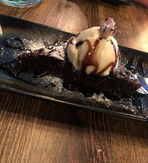 Turkish delight chocolate brownie  at Koocha Mezze Bar in Bristol