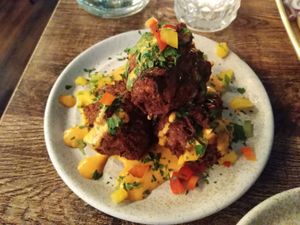 sweet corn fritters at Koocha Mezze Bar in Bristol