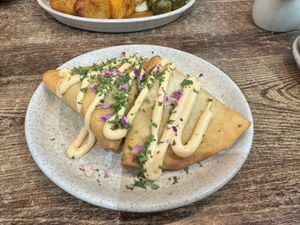 Sweet potato samosas  at Koocha Mezze Bar in Bristol