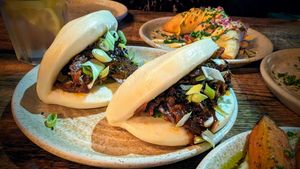 Bao buns at Koocha Mezze Bar in Bristol