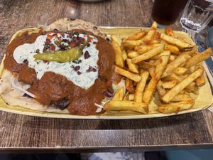 Doner and fries  at Koocha Mezze Bar in Bristol