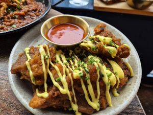 Oyster mushroom wings at Koocha Mezze Bar in Bristol