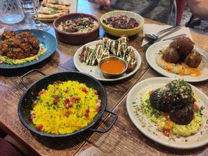 Mezze plates at Koocha Mezze Bar in Bristol