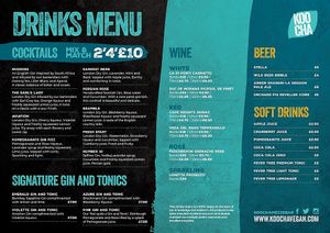 Drinks Menu (June 2018) at Koocha Mezze Bar in Bristol