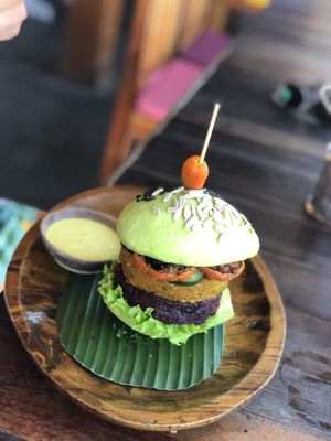 Avocado burger  at OM Burger in Pecatu
