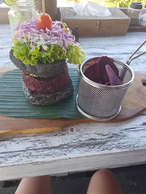 OM Burger with Black Rice Bun at OM Burger in Pecatu