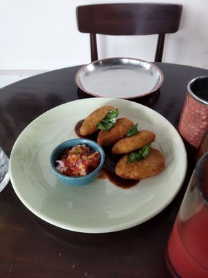 The mysterious extremely tasty coconut tofu cake thing at Go Native - Jayanagar in Bangalore