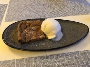 Cookie and ice cream (which was gelato like)  at Celtic Crust Food Trailer in Fishguard