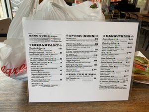 Menu side 2 at Basimo Beach Cafe - Mandalay Ave in Clearwater Beach