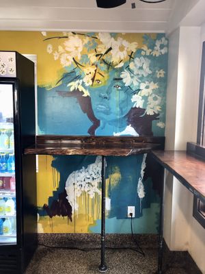 Interior with standing height surface  at Yaks in Mount Shasta