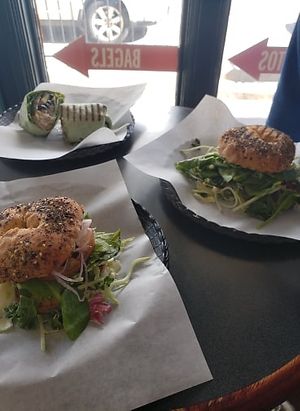 Vegan sandwiches and burrito.  at Yaks in Mount Shasta