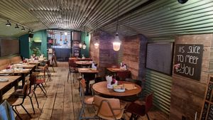 Interior at the back, not accessible , stairs at Otomat in Leuven