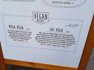 two vegan pizzas at Otomat in Leuven