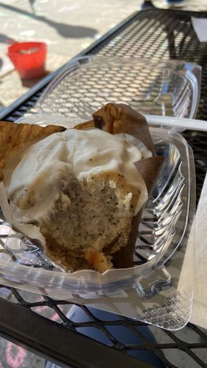 Lemon poppyseed muffinns  at Honey Bee Bakery in Medina