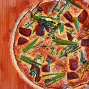Beetroot and Tenderstem Quiche at The Yoga Kitchen in East Dunbartonshire