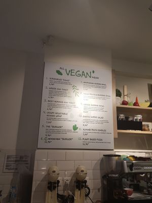 Vegan menu at Happy Blender in Athens